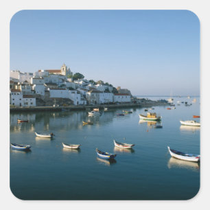 Fishing Village of Ferragudo, Algarve, Portugal 2 Square Sticker