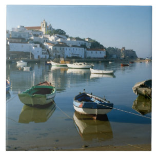 Fishing Village of Ferragudo, Algarve, Portugal Ceramic Tile