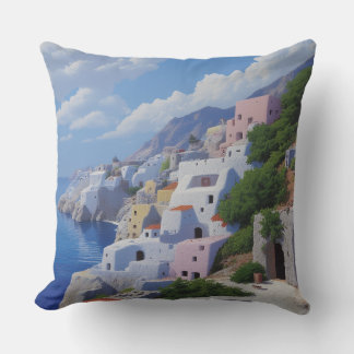 fishing village pillow