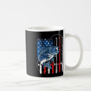 Fishing Vintage American Flag B Fisherman Gifts Coffee Mug