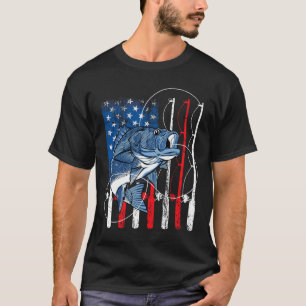 Fishing Vintage American Flag B Fisherman Gifts T-Shirt