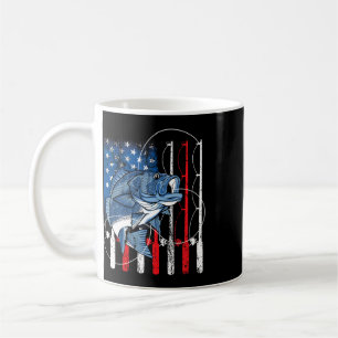 Fishing Vintage American Flag Byss Fisherman Gifts Coffee Mug