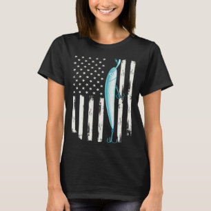 Fishing    Vintage American Flag Fishing T-Shirt