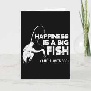 Fishing Vintage Happiness Is A Big Fish And A Witn Card