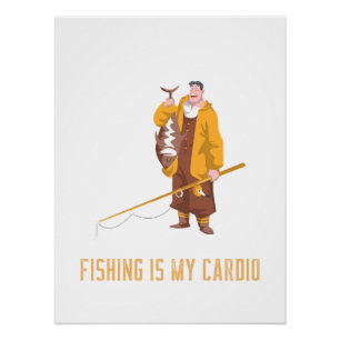 Fishing Wall Art   Fisherman Cartoon Bass Catch