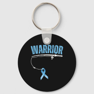 Fishing Warrior Prostate Cancer Fisherman Light Bl Key Ring