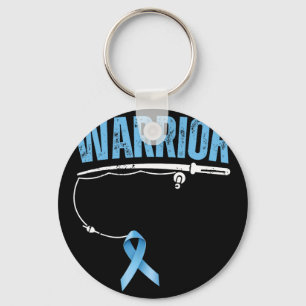 Fishing Warrior Prostate Cancer Fisherman Light Bl Key Ring