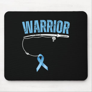 Fishing Warrior Prostate Cancer Fisherman Light Bl Mouse Pad