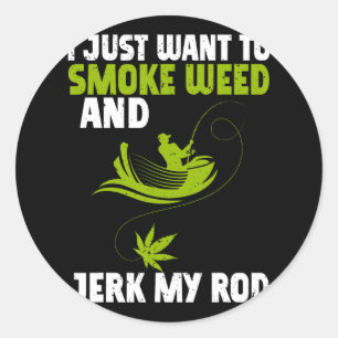 Fishing Weed Fischerman Angler Classic Round Sticker