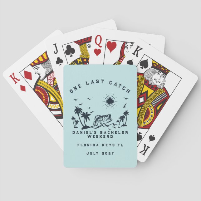 Fishing Weekend Trip Funny Bachelor Party  Playing Cards (Back)