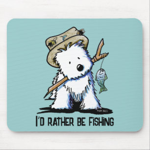 Fishing Westie Mousepad