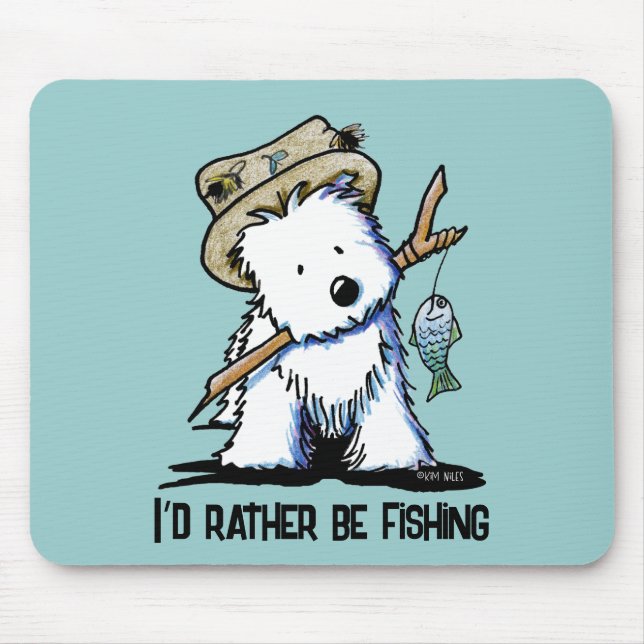 Fishing Westie Mousepad (Front)