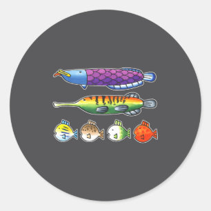 Fishing Wii Srts Fish Species  Classic Round Sticker