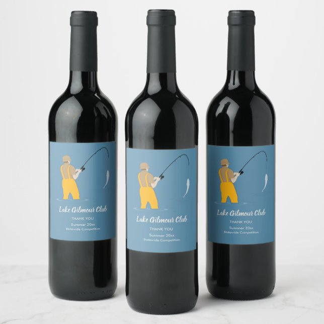 Fishing Wine Label (Bottles)