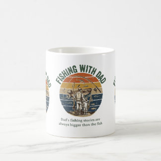 Fishing with dad vintage,retro design coffee mug