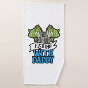 Fishing With Daddy Angling Kids Gift Bath Towel