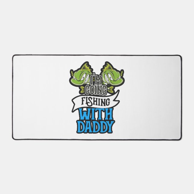 Fishing With Daddy Angling Kids Gift Desk Mat (Front)