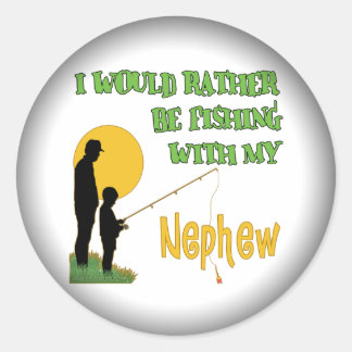 Fishing With My Nephew Classic Round Sticker