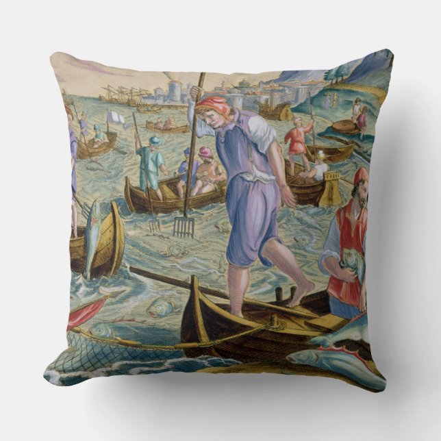 Fishing with Nets and Tridents in the Bay of Naple Cushion (Front)
