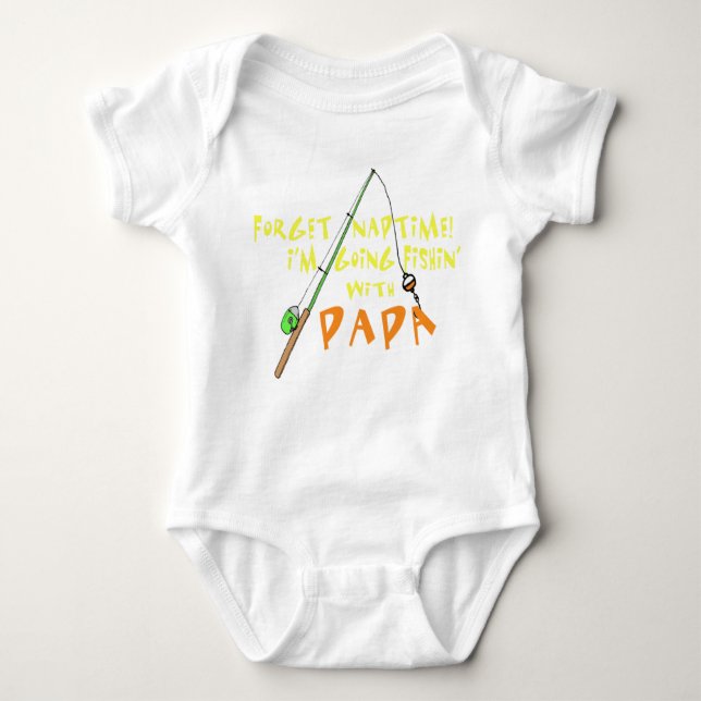 Fishing with Papa Baby Bodysuit (Front)
