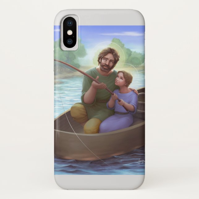 Fishing with Saint Joseph Case-Mate iPhone Case (Back)