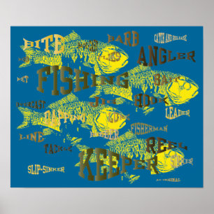 fishing words artwork poster
