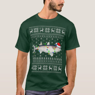 Fishing Xmas Lighting Santa Ugly Mullet Fish Chris T-Shirt