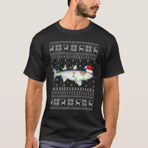 Fishing Xmas Lighting Santa Ugly Mullet Fish Chris T-Shirt