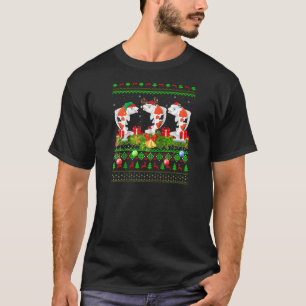 Fishing Xmas Santa Ugly Koi Fish Christmas Raglan T-Shirt