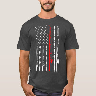 FishingFunny American Flag Fishing T-Shirt