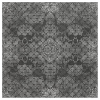 Fishnet Damask Skulls Goth fabric