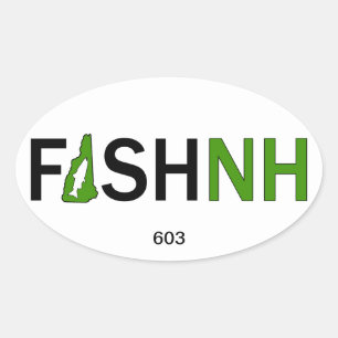 FISHNH New Hampshire Fishing Sticker - 603