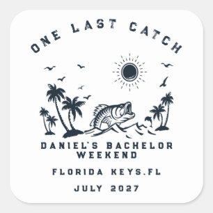FishThemed Fishing Weekend Trip Bachelor Party Square Sticker
