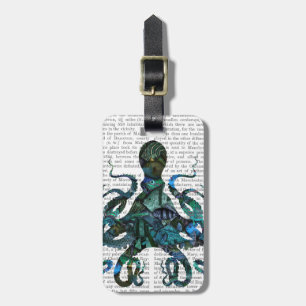 Fishy Blue Octopus Luggage Tag
