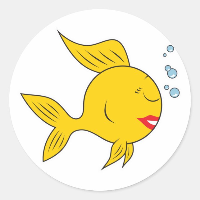 Fishy Face Classic Round Sticker (Front)