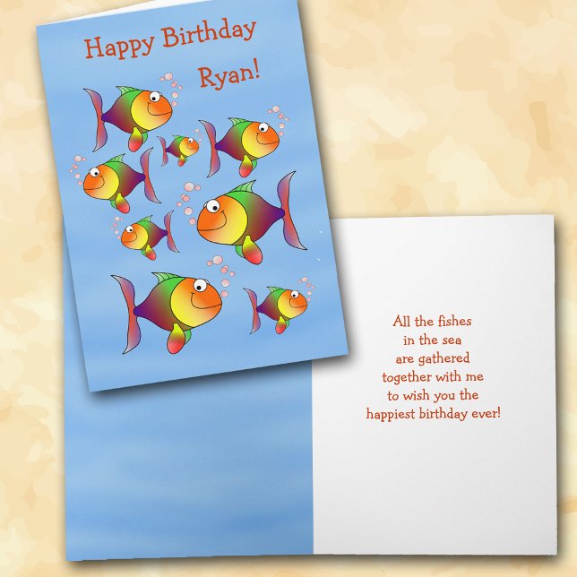 Fishy Fun Kids Personalised Birthday Card (Creator Uploaded)