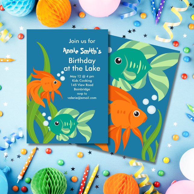 Fishy Lakeside Birthday Party Invitation (Creator Uploaded)