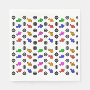 Fishy Wheels Kids Party Baby Shower Napkin