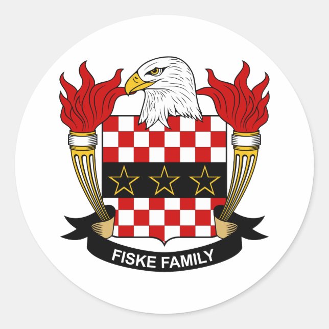Fiske Family Crest Classic Round Sticker (Front)
