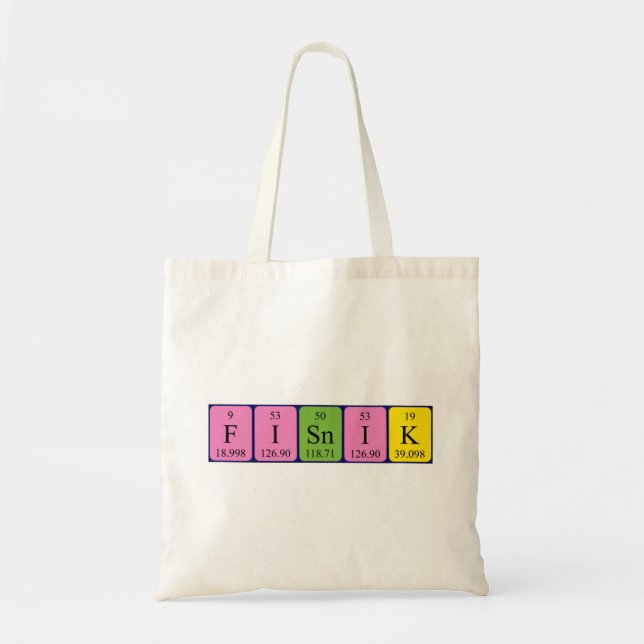 Fisnik periodic table name tote bag (Front)