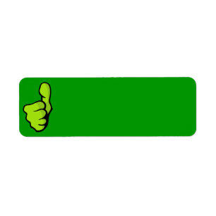 fist-160957 fist thumb finger top great green posi return address label