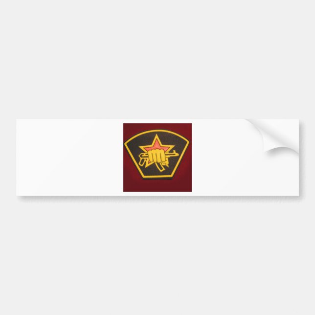 fist and red star bumper sticker (Front)