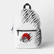 Fist Brass Knuckles Red Circle Claw Marks Backpack