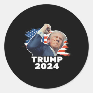 Fist Bump 2024 President Red Classic Round Sticker