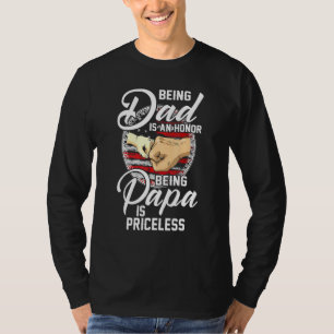 Fist Bump Being Dad Is An Honour Being Papa Is Pri T-Shirt