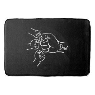 Fist Bump Dad Of Three Father Of 3 Daddy Happy Fat Bath Mat