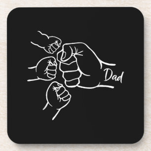 Fist Bump Dad Of Three Father Of 3 Daddy Happy Fat Coaster