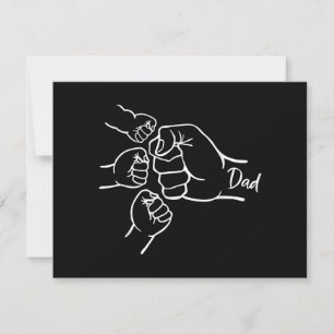 Fist Bump Dad Of Three Father Of 3 Daddy Happy Fat Invitation