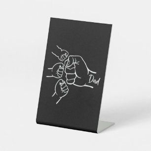 Fist Bump Dad Of Three Father Of 3 Daddy Happy Fat Pedestal Sign