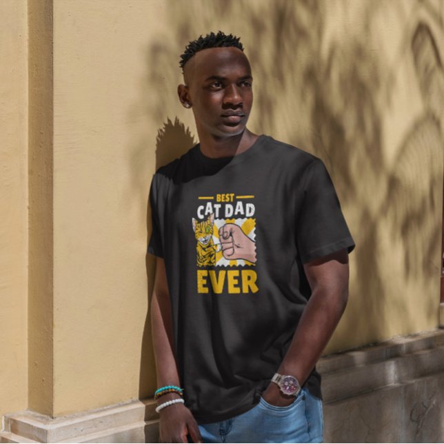 Fist Bumping Cat Dad Quote T-Shirt (Creator Uploaded)